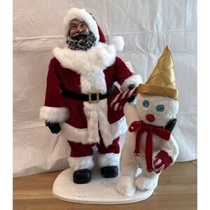 Santa & Mr. Bingle 2 Ft Tall Musical Black African American Dillards Trimsetter